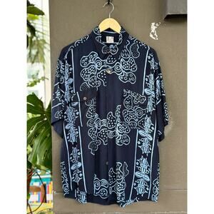 Vintage Rum Reggae Hand Painted in Batik 100% Rayon Men’s Large Hawaiian Shirt